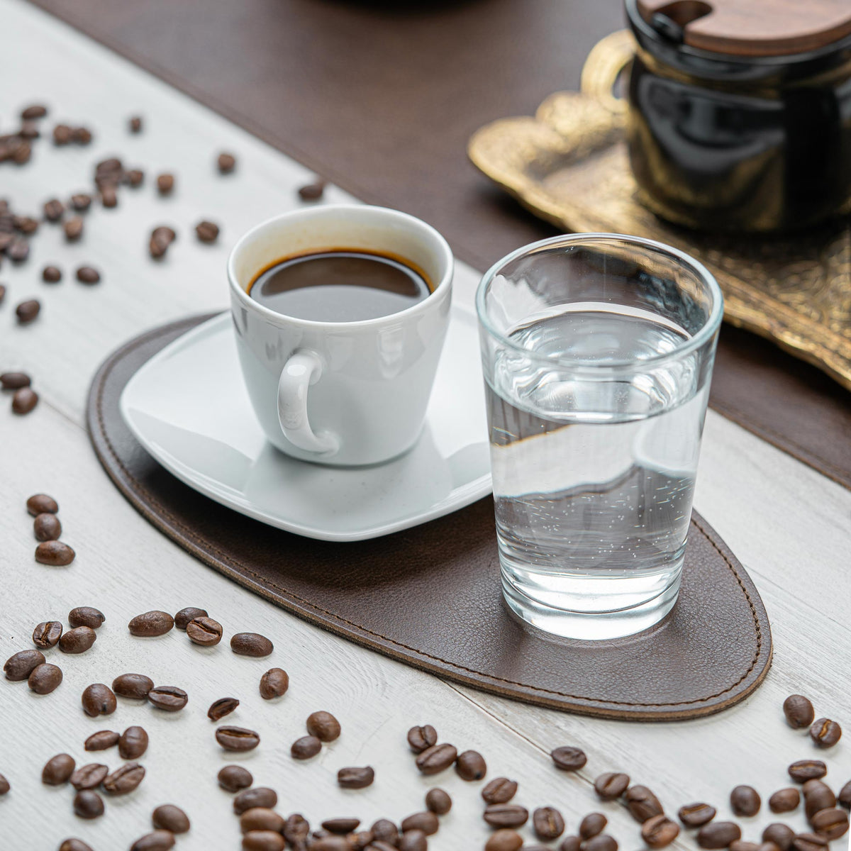 Kaffee Untersetzer aus Leder