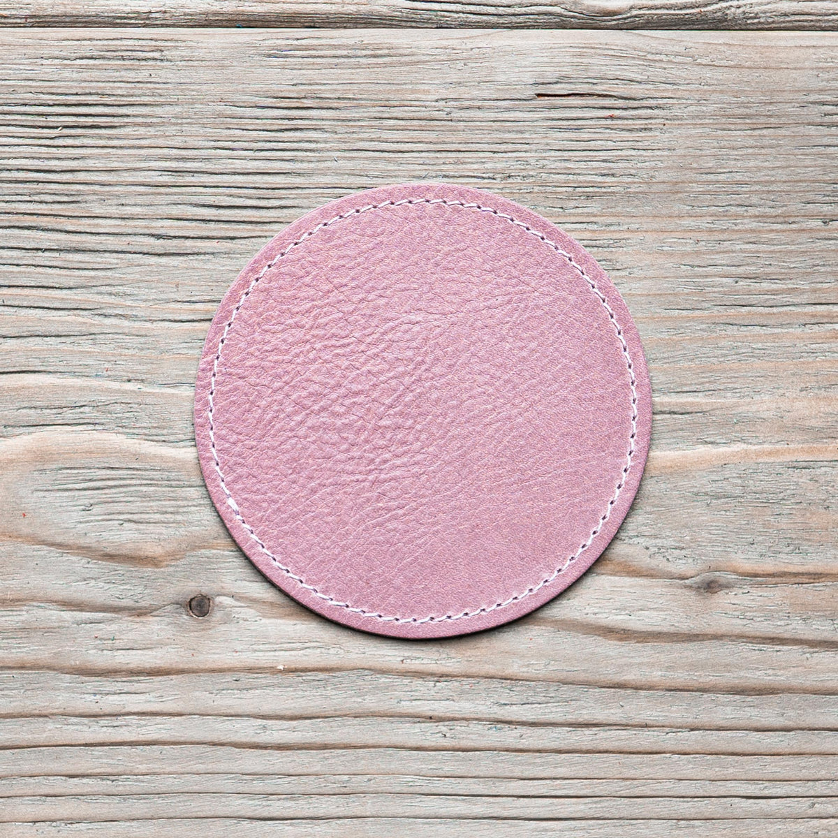 Produktbild Glasuntersetzer Leder rund rosa